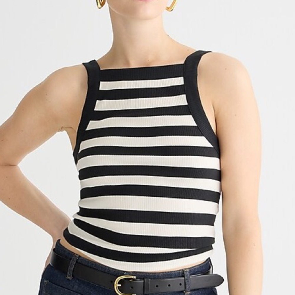 NWT J.Crew: Vintage Rib Wide-strap Tank Top In Stripe For Women